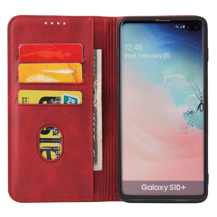 For Samsung Galaxy S10 Calf Texture Magnetic Horizontal Flip Leather Case with Holder & Card Slots & Wallet