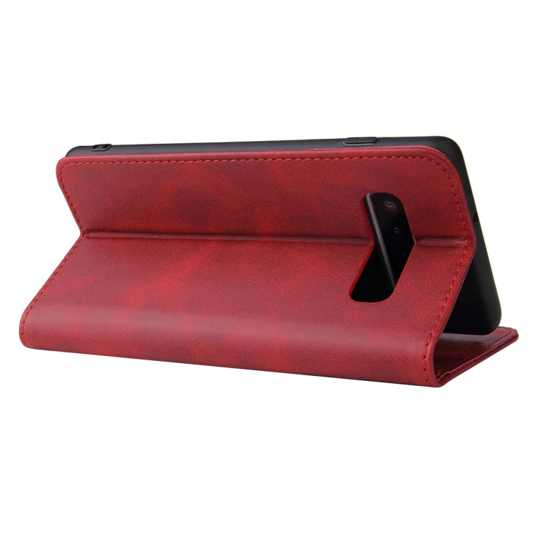 For Samsung Galaxy S10 Calf Texture Magnetic Horizontal Flip Leather Case with Holder & Card Slots & Wallet