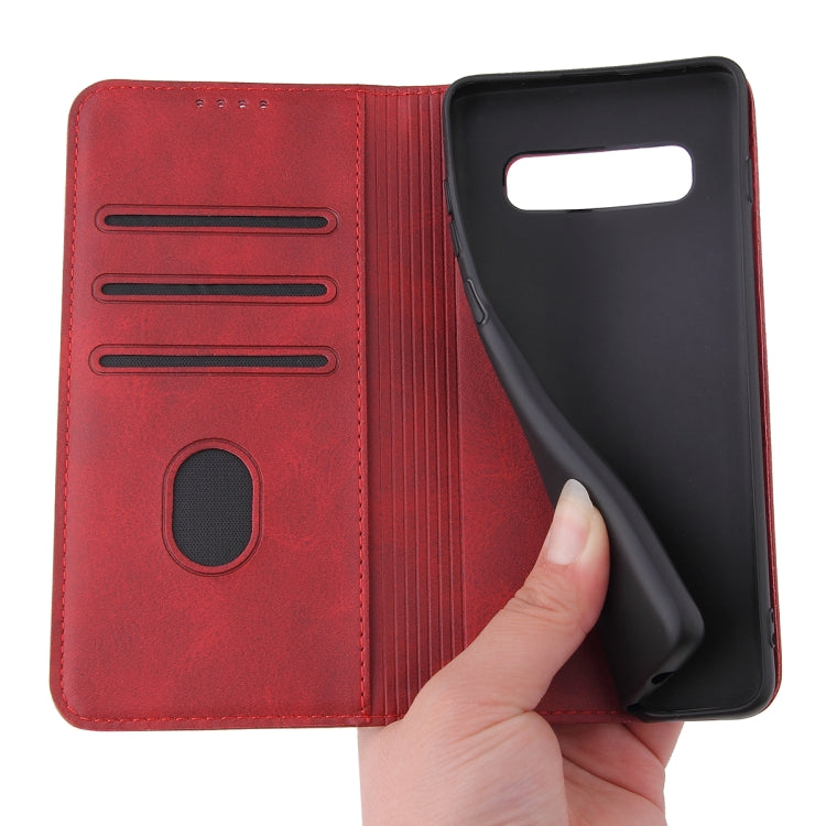 For Samsung Galaxy S10 Calf Texture Magnetic Horizontal Flip Leather Case with Holder & Card Slots & Wallet