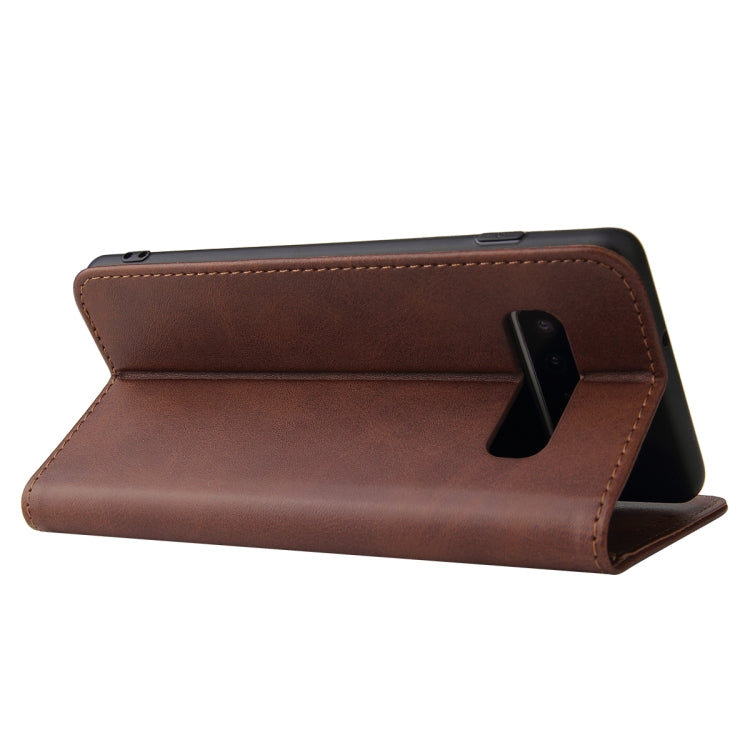 For Samsung Galaxy S10 Calf Texture Magnetic Horizontal Flip Leather Case with Holder & Card Slots & Wallet