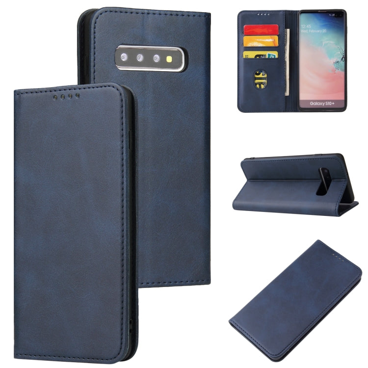 For Samsung Galaxy S10 Calf Texture Magnetic Horizontal Flip Leather Case with Holder & Card Slots & Wallet