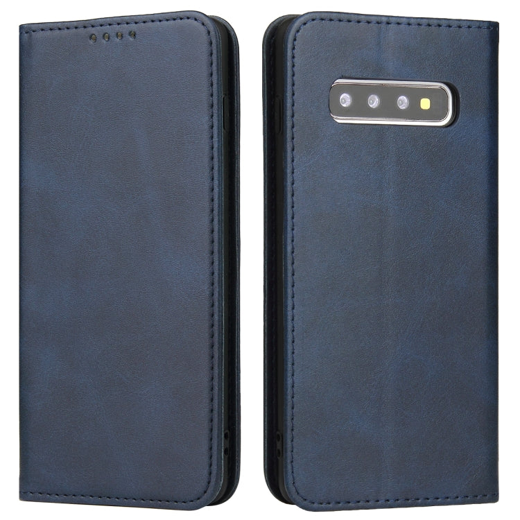 For Samsung Galaxy S10 Calf Texture Magnetic Horizontal Flip Leather Case with Holder & Card Slots & Wallet