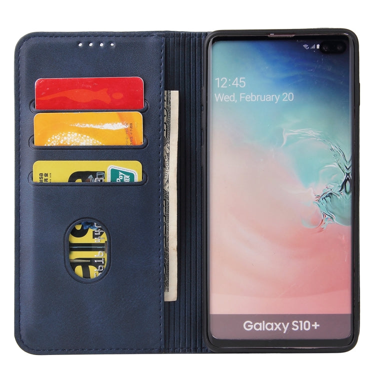For Samsung Galaxy S10 Calf Texture Magnetic Horizontal Flip Leather Case with Holder & Card Slots & Wallet