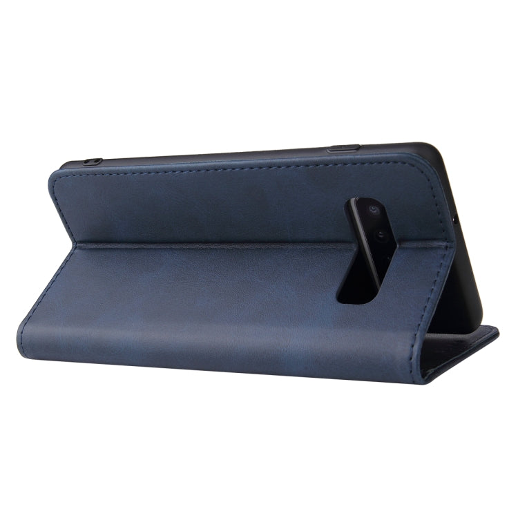 For Samsung Galaxy S10 Calf Texture Magnetic Horizontal Flip Leather Case with Holder & Card Slots & Wallet