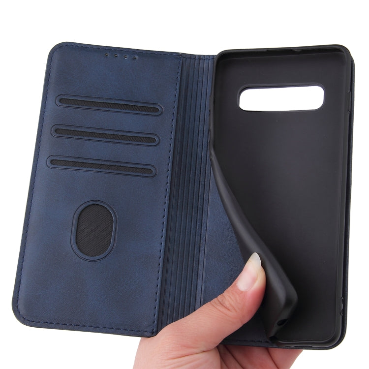 For Samsung Galaxy S10 Calf Texture Magnetic Horizontal Flip Leather Case with Holder & Card Slots & Wallet