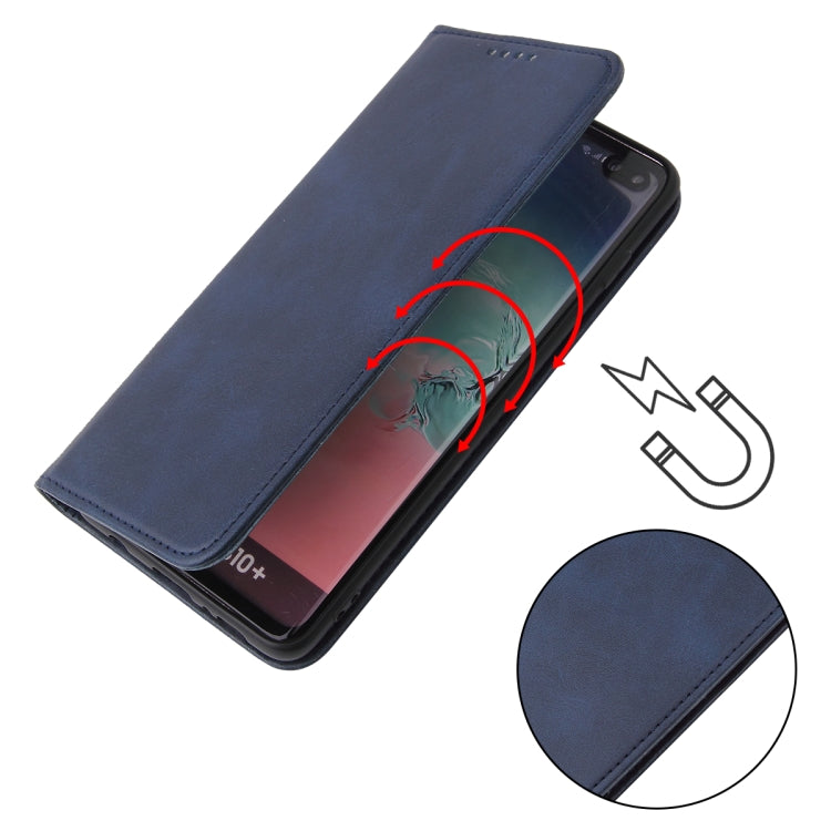 For Samsung Galaxy S10 Calf Texture Magnetic Horizontal Flip Leather Case with Holder & Card Slots & Wallet