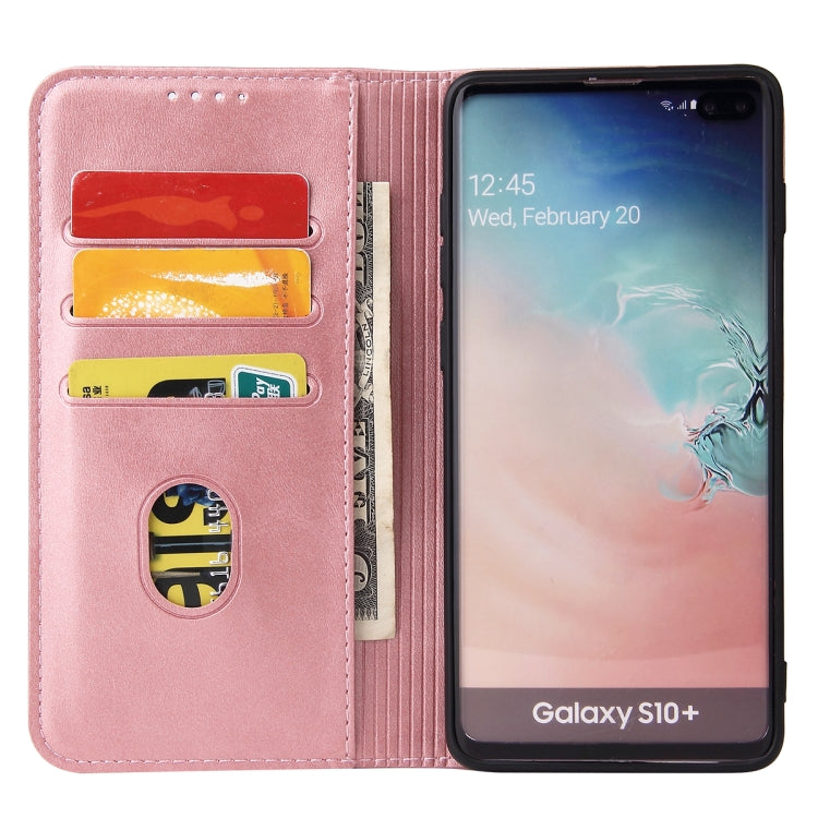 For Samsung Galaxy S10 Calf Texture Magnetic Horizontal Flip Leather Case with Holder & Card Slots & Wallet