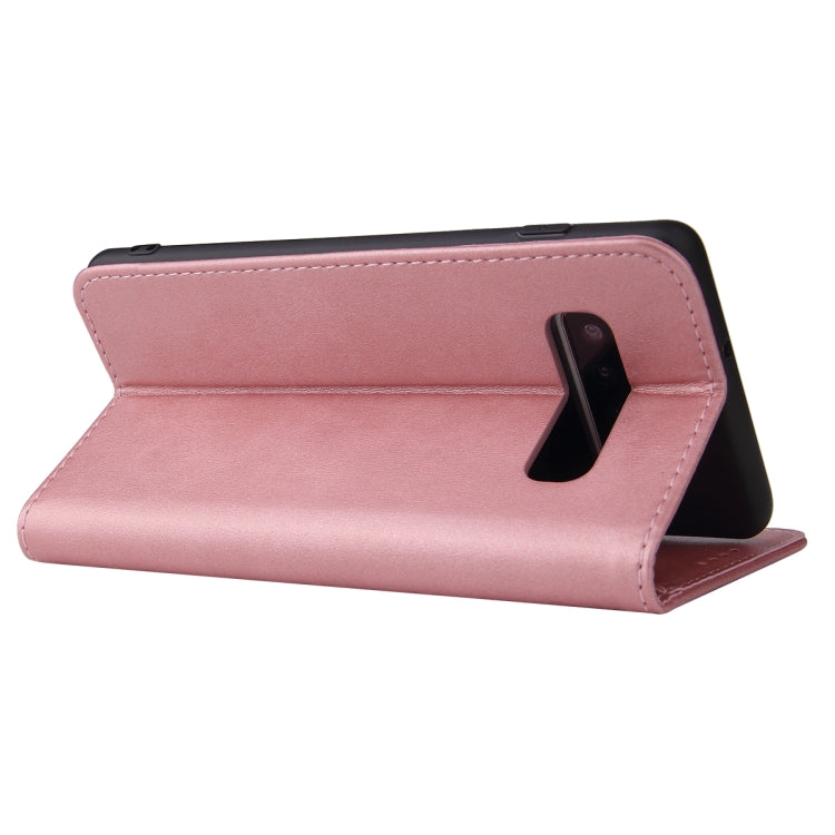 For Samsung Galaxy S10 Calf Texture Magnetic Horizontal Flip Leather Case with Holder & Card Slots & Wallet