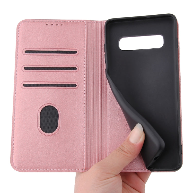 For Samsung Galaxy S10 Calf Texture Magnetic Horizontal Flip Leather Case with Holder & Card Slots & Wallet