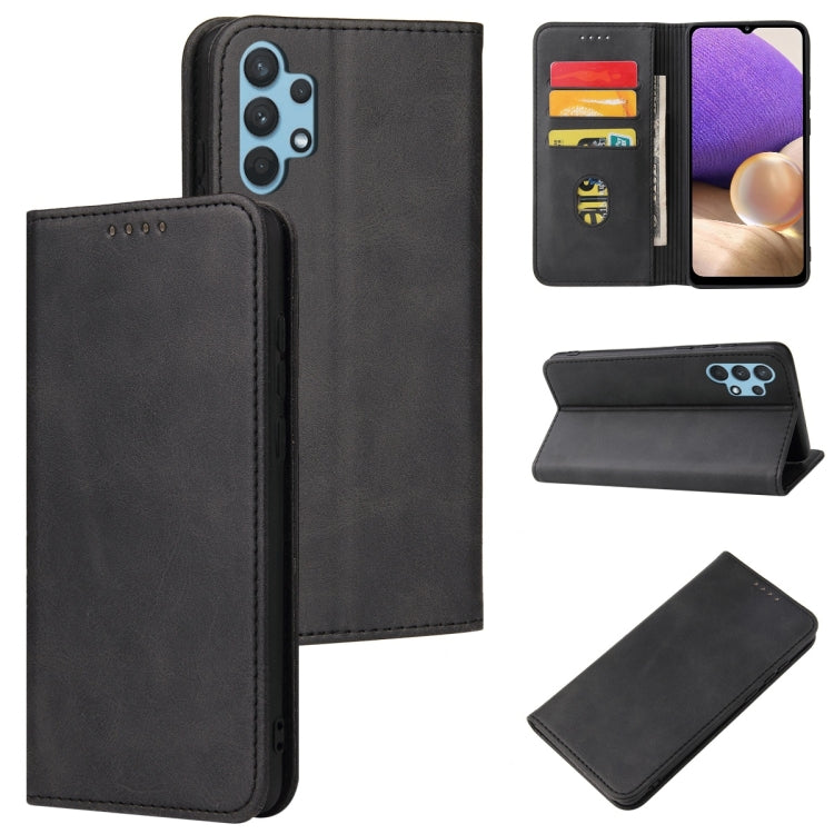 For Samsung Galaxy A32 5G Calf Texture Magnetic Horizontal Flip Leather Case with Holder & Card Slots & Wallet