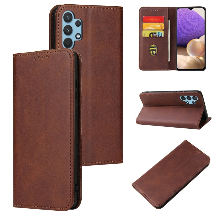 For Samsung Galaxy A32 5G Calf Texture Magnetic Horizontal Flip Leather Case with Holder & Card Slots & Wallet