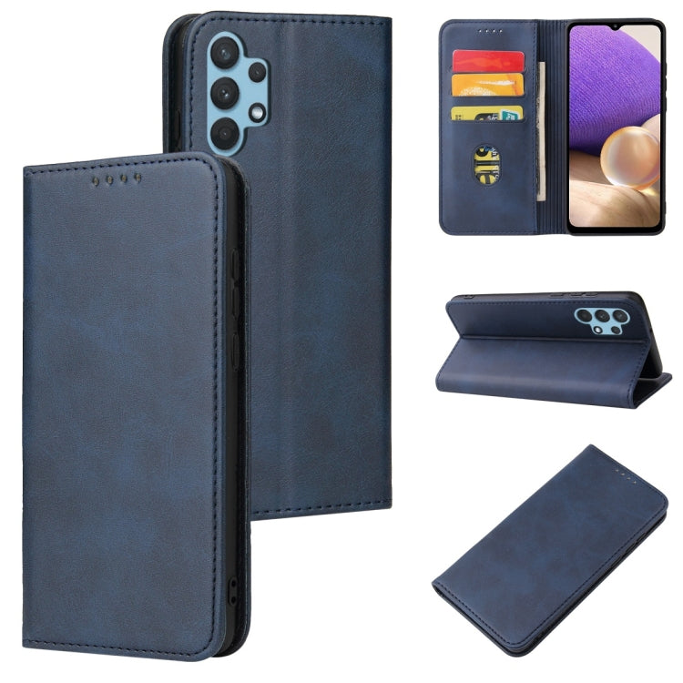 For Samsung Galaxy A32 5G Calf Texture Magnetic Horizontal Flip Leather Case with Holder & Card Slots & Wallet