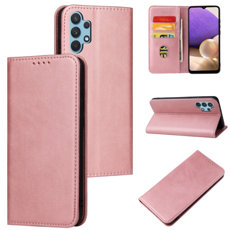 For Samsung Galaxy A32 5G Calf Texture Magnetic Horizontal Flip Leather Case with Holder & Card Slots & Wallet
