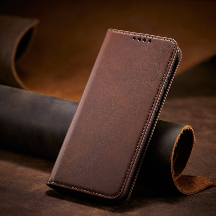 For Samsung Galaxy A50 Calf Texture Magnetic Horizontal Flip Leather Case with Holder & Card Slots & Wallet