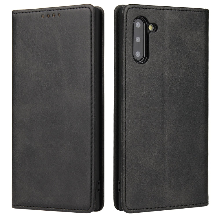 For Samsung Galaxy Note10 Calf Texture Magnetic Horizontal Flip Leather Case with Holder & Card Slots & Wallet