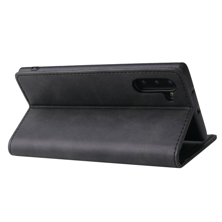 For Samsung Galaxy Note10 Calf Texture Magnetic Horizontal Flip Leather Case with Holder & Card Slots & Wallet