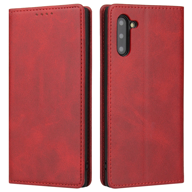 For Samsung Galaxy Note10 Calf Texture Magnetic Horizontal Flip Leather Case with Holder & Card Slots & Wallet