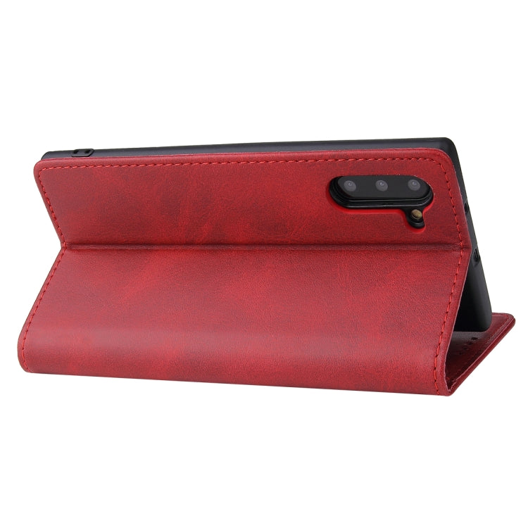 For Samsung Galaxy Note10 Calf Texture Magnetic Horizontal Flip Leather Case with Holder & Card Slots & Wallet