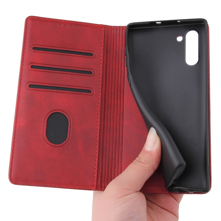 For Samsung Galaxy Note10 Calf Texture Magnetic Horizontal Flip Leather Case with Holder & Card Slots & Wallet