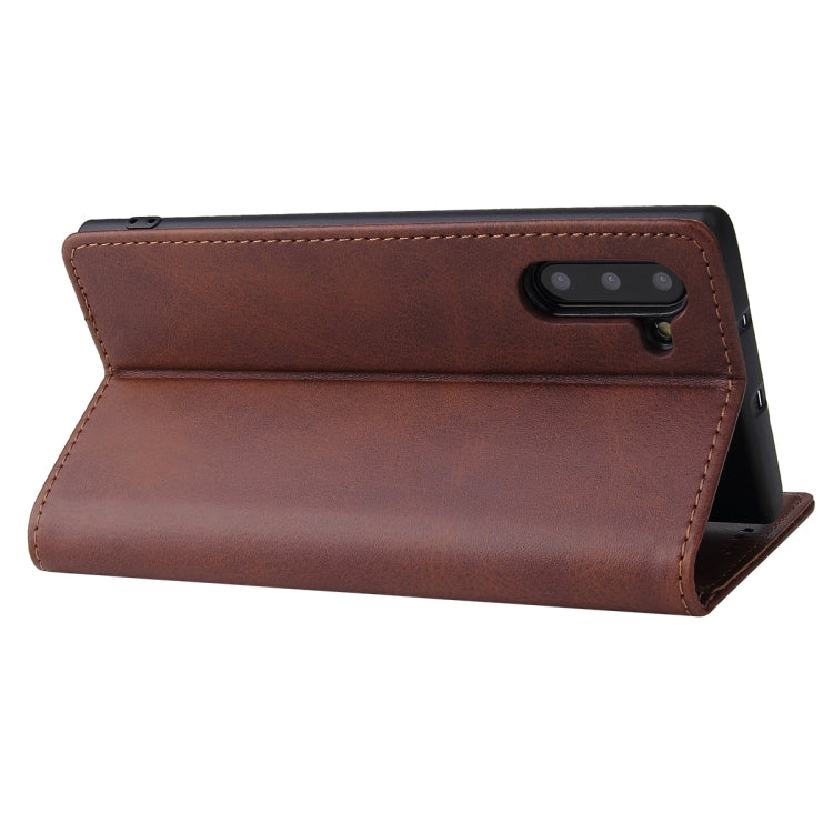 For Samsung Galaxy Note10 Calf Texture Magnetic Horizontal Flip Leather Case with Holder & Card Slots & Wallet