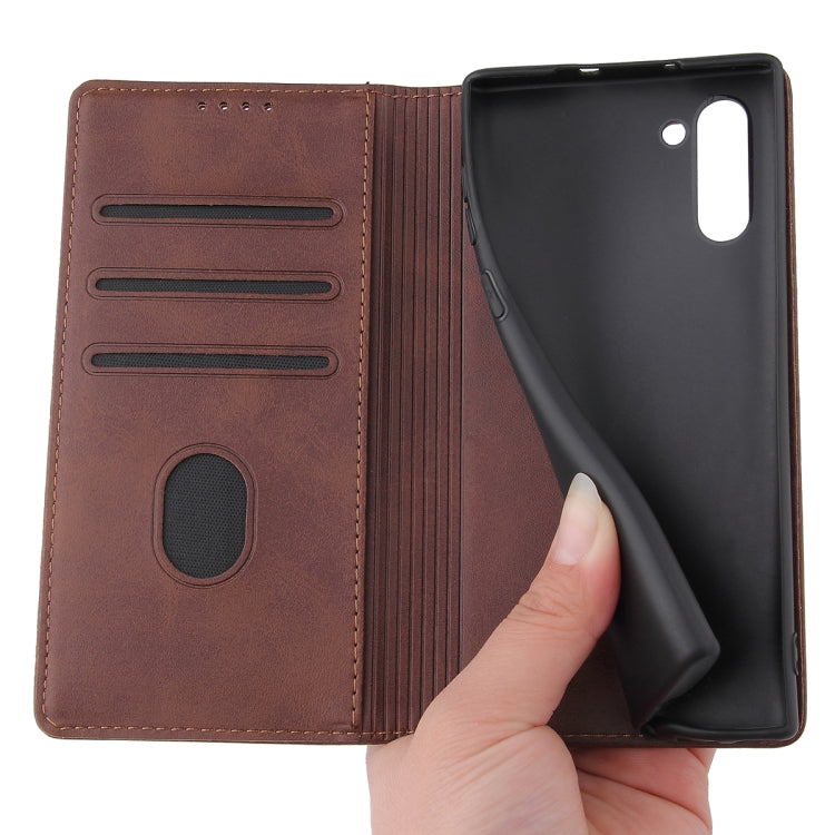 For Samsung Galaxy Note10 Calf Texture Magnetic Horizontal Flip Leather Case with Holder & Card Slots & Wallet