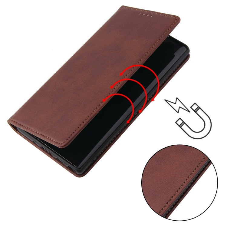 For Samsung Galaxy Note10 Calf Texture Magnetic Horizontal Flip Leather Case with Holder & Card Slots & Wallet