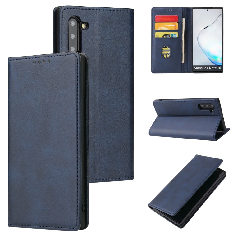 For Samsung Galaxy Note10 Calf Texture Magnetic Horizontal Flip Leather Case with Holder & Card Slots & Wallet