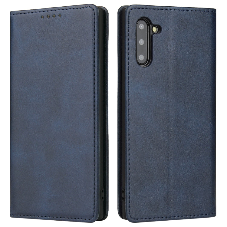 For Samsung Galaxy Note10 Calf Texture Magnetic Horizontal Flip Leather Case with Holder & Card Slots & Wallet