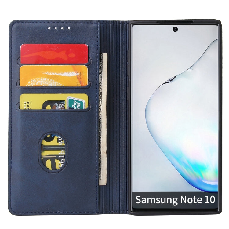 For Samsung Galaxy Note10 Calf Texture Magnetic Horizontal Flip Leather Case with Holder & Card Slots & Wallet