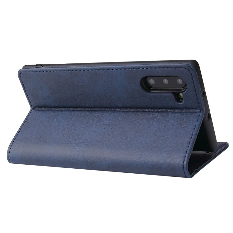 For Samsung Galaxy Note10 Calf Texture Magnetic Horizontal Flip Leather Case with Holder & Card Slots & Wallet