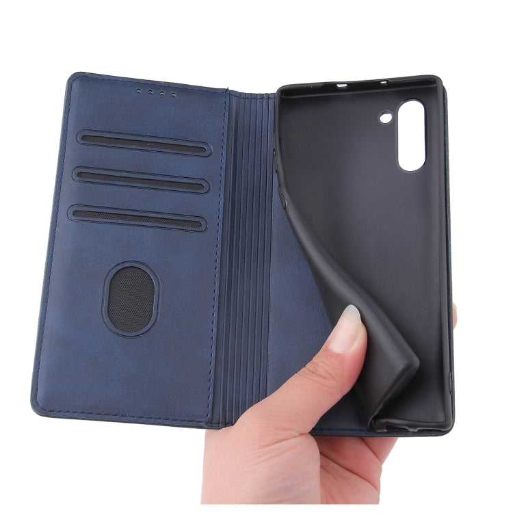 For Samsung Galaxy Note10 Calf Texture Magnetic Horizontal Flip Leather Case with Holder & Card Slots & Wallet