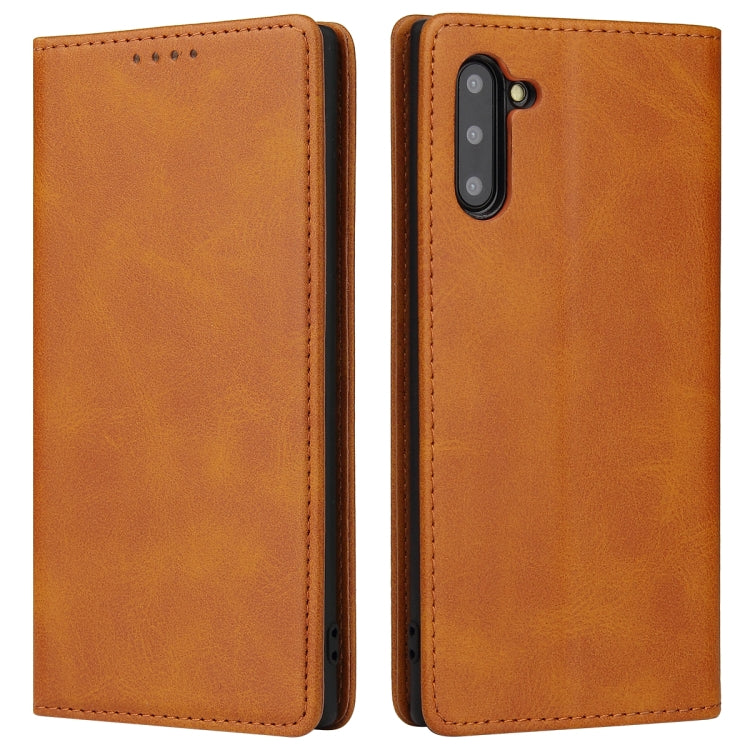 For Samsung Galaxy Note10 Calf Texture Magnetic Horizontal Flip Leather Case with Holder & Card Slots & Wallet
