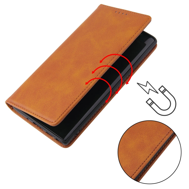 For Samsung Galaxy Note10 Calf Texture Magnetic Horizontal Flip Leather Case with Holder & Card Slots & Wallet