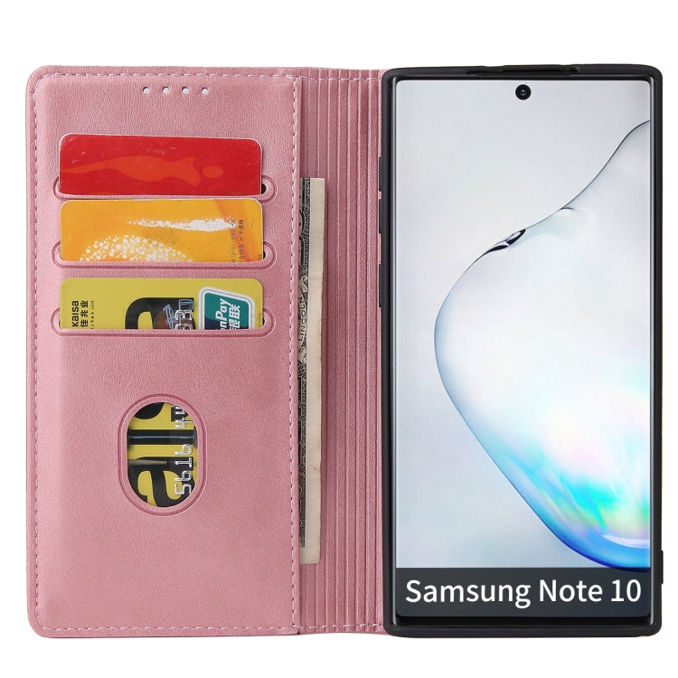 For Samsung Galaxy Note10 Calf Texture Magnetic Horizontal Flip Leather Case with Holder & Card Slots & Wallet