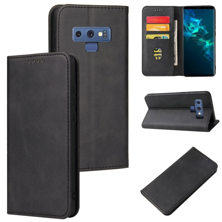 For Samsung Galaxy Note9 Calf Texture Magnetic Horizontal Flip Leather Case with Holder & Card Slots & Wallet