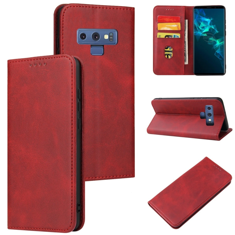 For Samsung Galaxy Note9 Calf Texture Magnetic Horizontal Flip Leather Case with Holder & Card Slots & Wallet