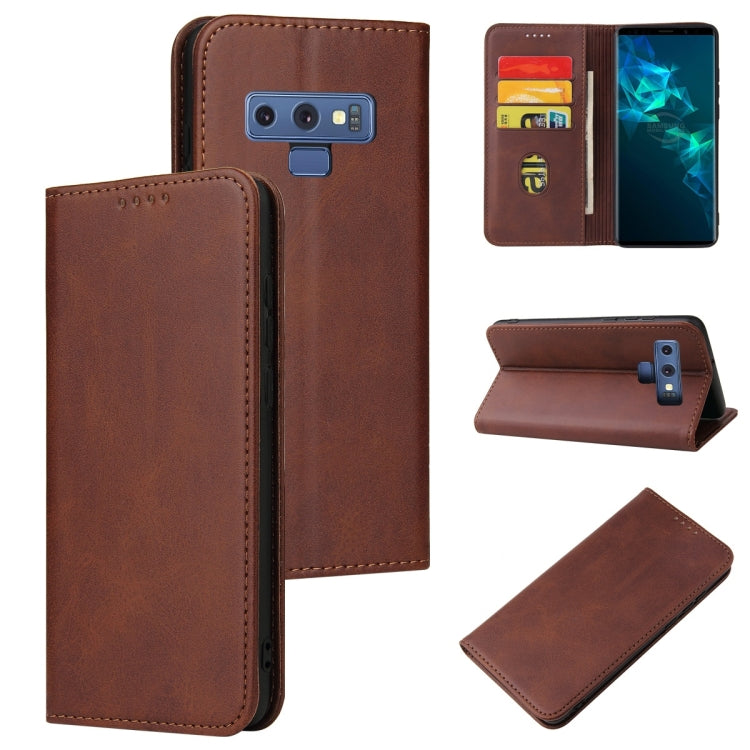 For Samsung Galaxy Note9 Calf Texture Magnetic Horizontal Flip Leather Case with Holder & Card Slots & Wallet