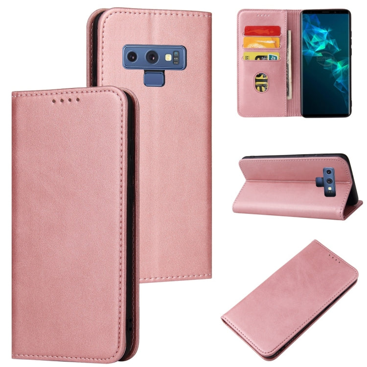 For Samsung Galaxy Note9 Calf Texture Magnetic Horizontal Flip Leather Case with Holder & Card Slots & Wallet