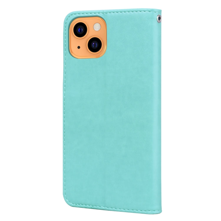 For iPhone 13 Rose Embossed Horizontal Flip PU Leather Case with Holder & Card Slots & Wallet