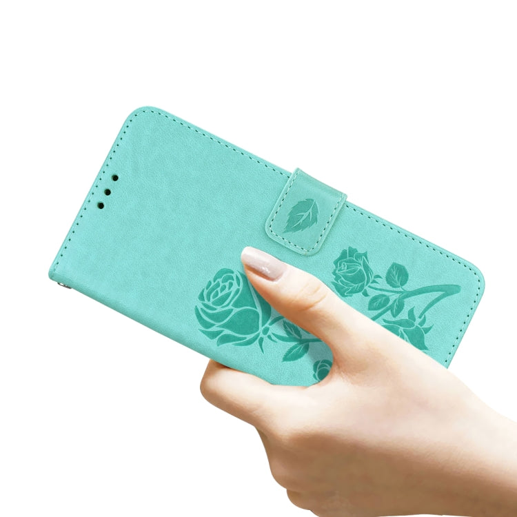 For iPhone 13 Rose Embossed Horizontal Flip PU Leather Case with Holder & Card Slots & Wallet