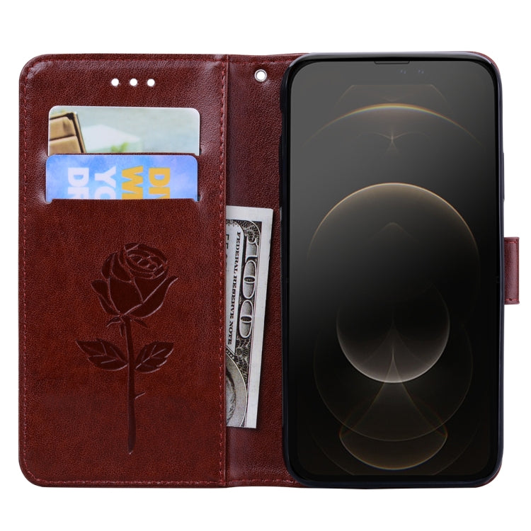 For iPhone 13 Pro Max Rose Embossed Horizontal Flip PU Leather Case with Holder & Card Slots & Wallet
