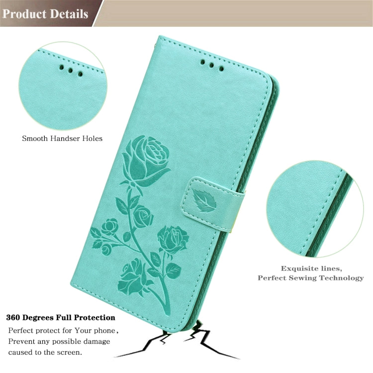 For iPhone 13 Pro Max Rose Embossed Horizontal Flip PU Leather Case with Holder & Card Slots & Wallet
