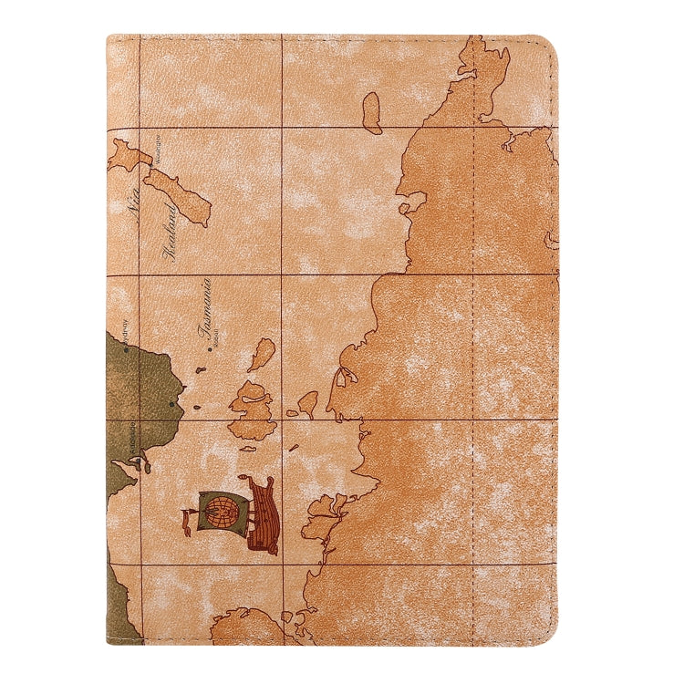 For iPad Pro 12.9 2022 / 2021 / 2020 360 Degree Rotating Map Pattern Leather Tablet Case with Holder