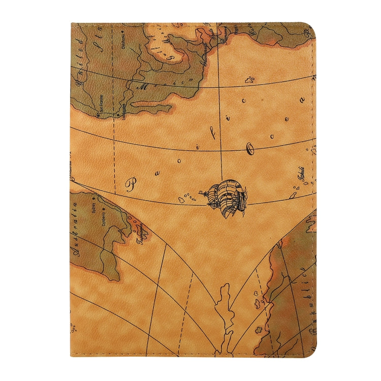 For iPad Pro 12.9 2022 / 2021 / 2020 360 Degree Rotating Map Pattern Leather Tablet Case with Holder