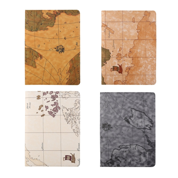 For iPad Pro 12.9 2022 / 2021 / 2020 360 Degree Rotating Map Pattern Leather Tablet Case with Holder