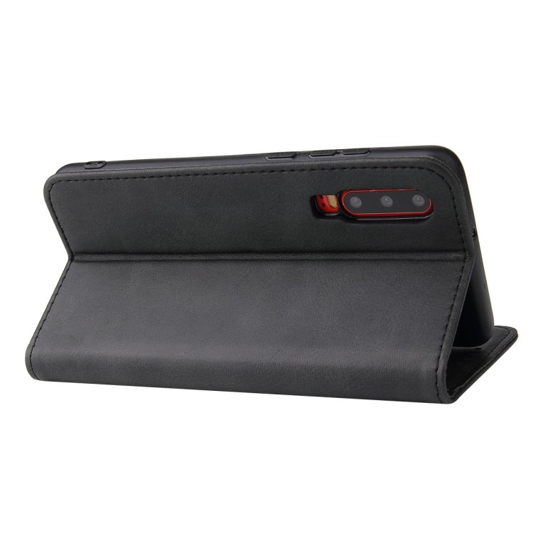 For Huawei P30 Calf Texture Magnetic Horizontal Flip Leather Case with Holder & Card Slots & Wallet