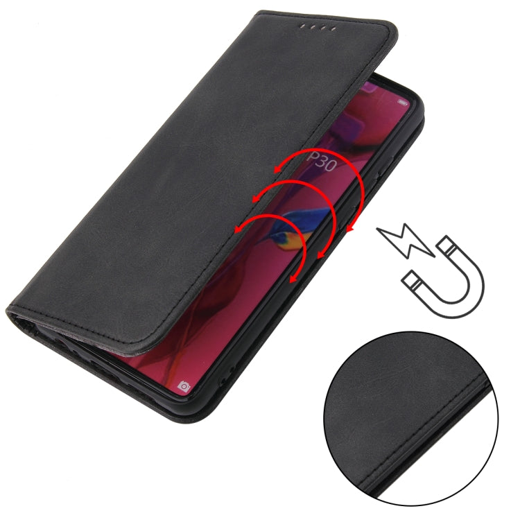 For Huawei P30 Calf Texture Magnetic Horizontal Flip Leather Case with Holder & Card Slots & Wallet