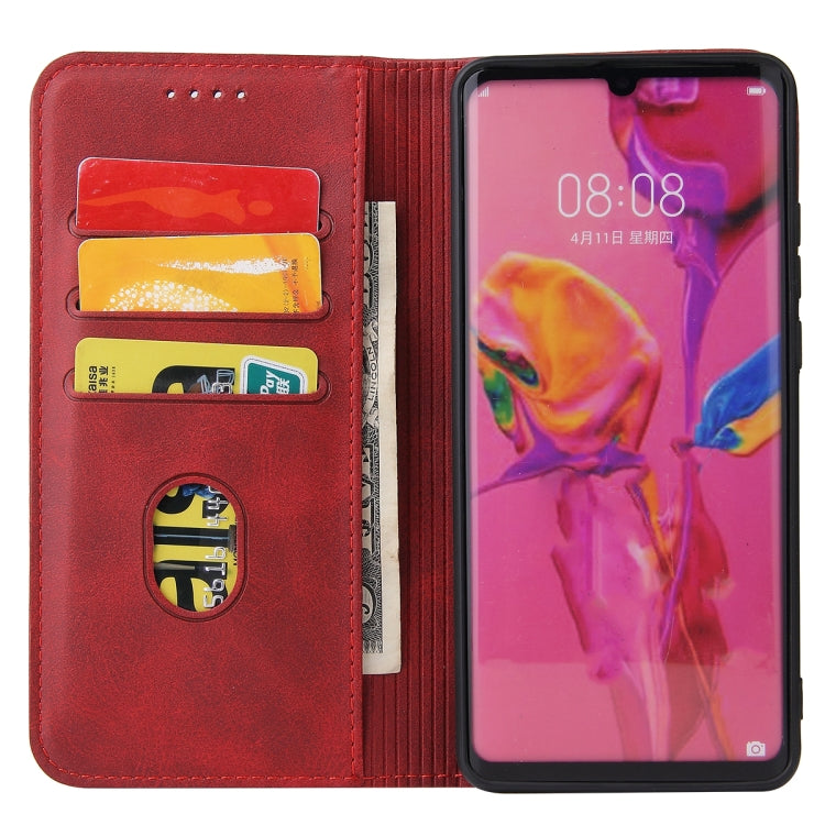 For Huawei P30 Calf Texture Magnetic Horizontal Flip Leather Case with Holder & Card Slots & Wallet