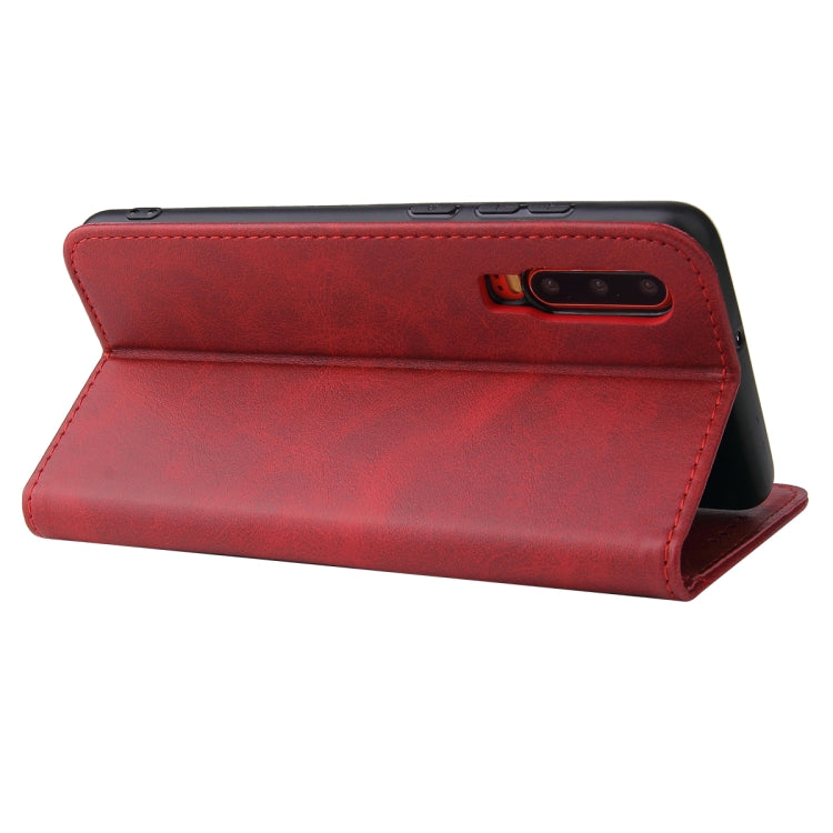 For Huawei P30 Calf Texture Magnetic Horizontal Flip Leather Case with Holder & Card Slots & Wallet