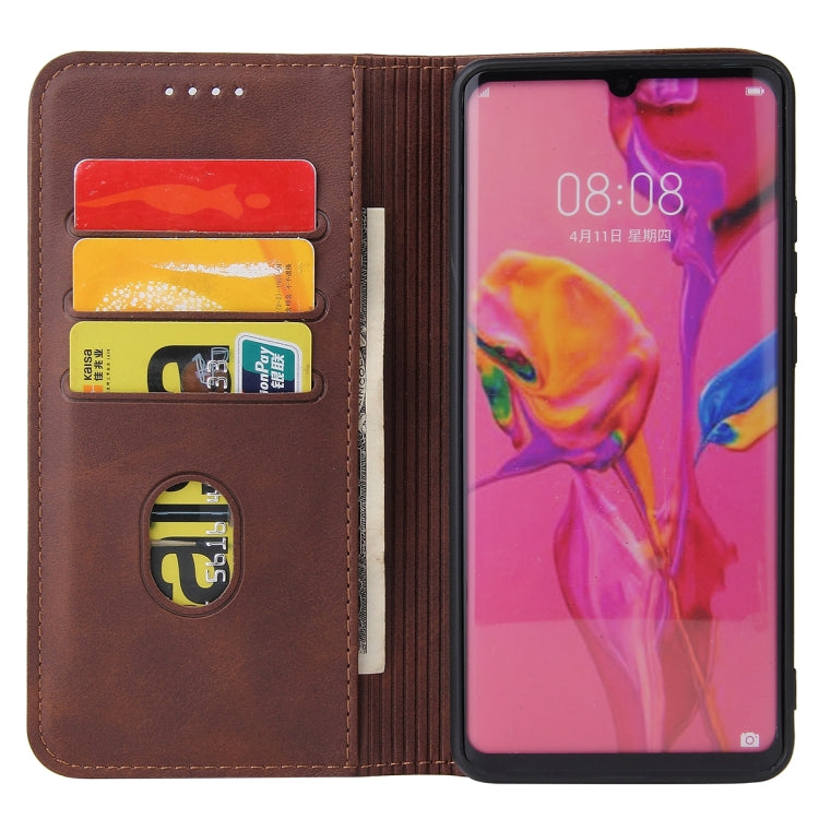 For Huawei P30 Calf Texture Magnetic Horizontal Flip Leather Case with Holder & Card Slots & Wallet